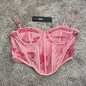 Fashion Nova Blush Pink Lace Bustier